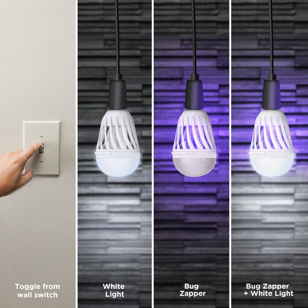 Feit Electric LED Bug Zapper Light Bulb in a garden environment