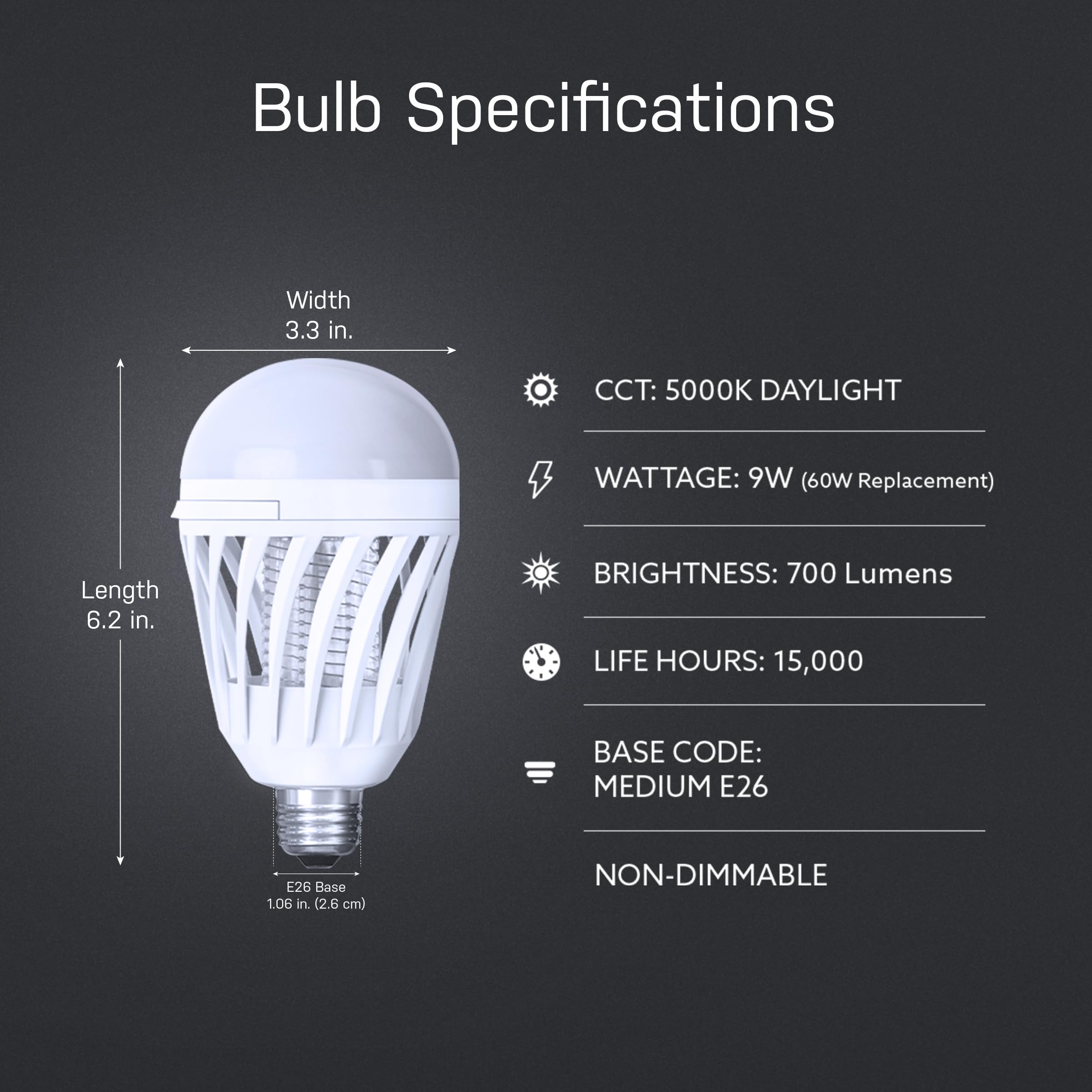 Feit Electric LED Bug Zapper Light Bulb in an outdoor patio setting