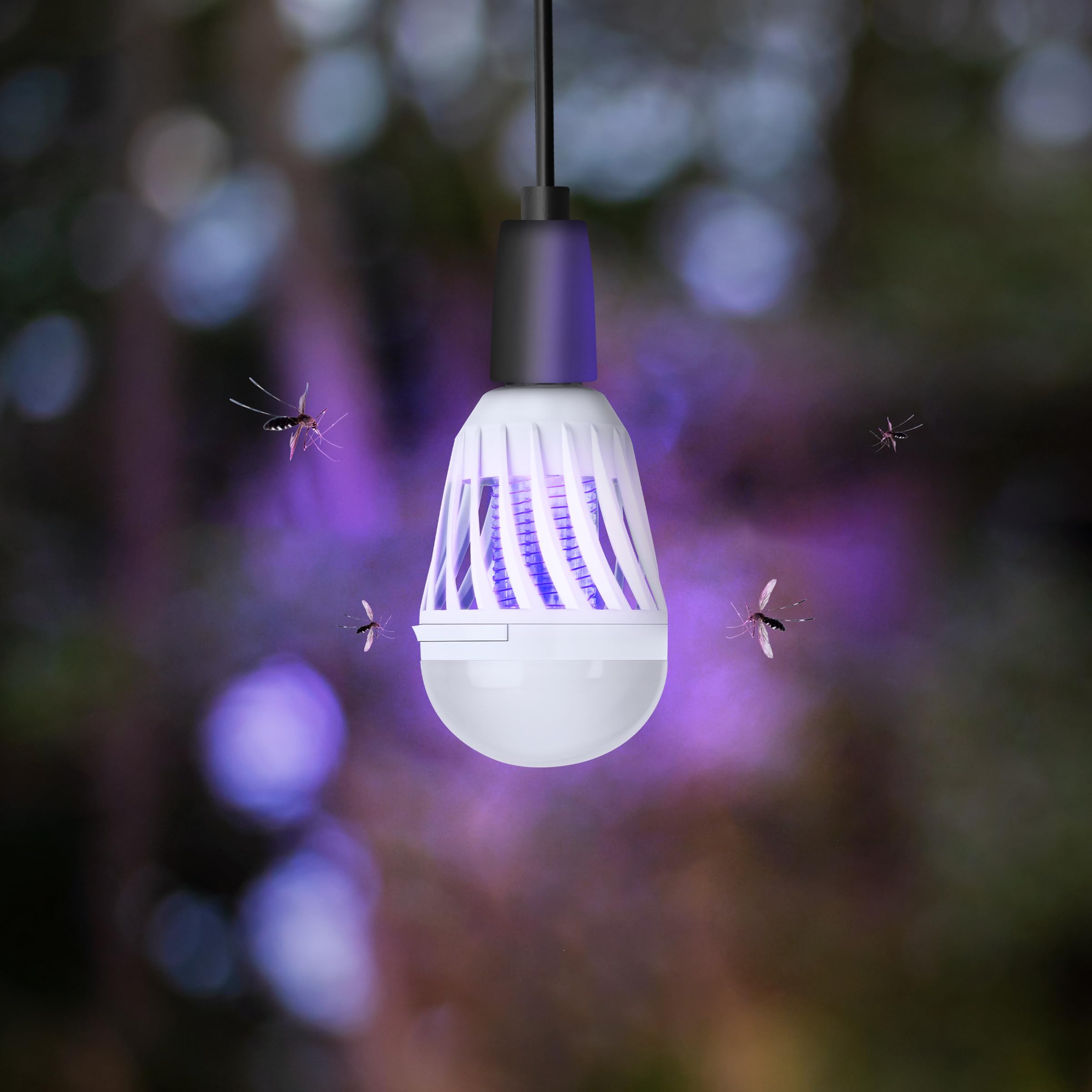 Feit Electric LED Bug Zapper Light Bulb with UV light on
