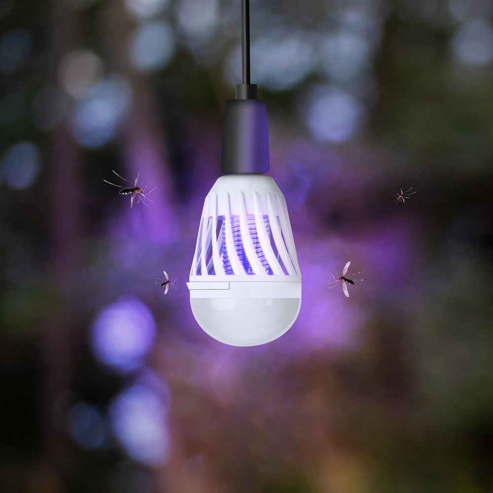 Feit Electric LED Bug Zapper Light Bulb with UV light on