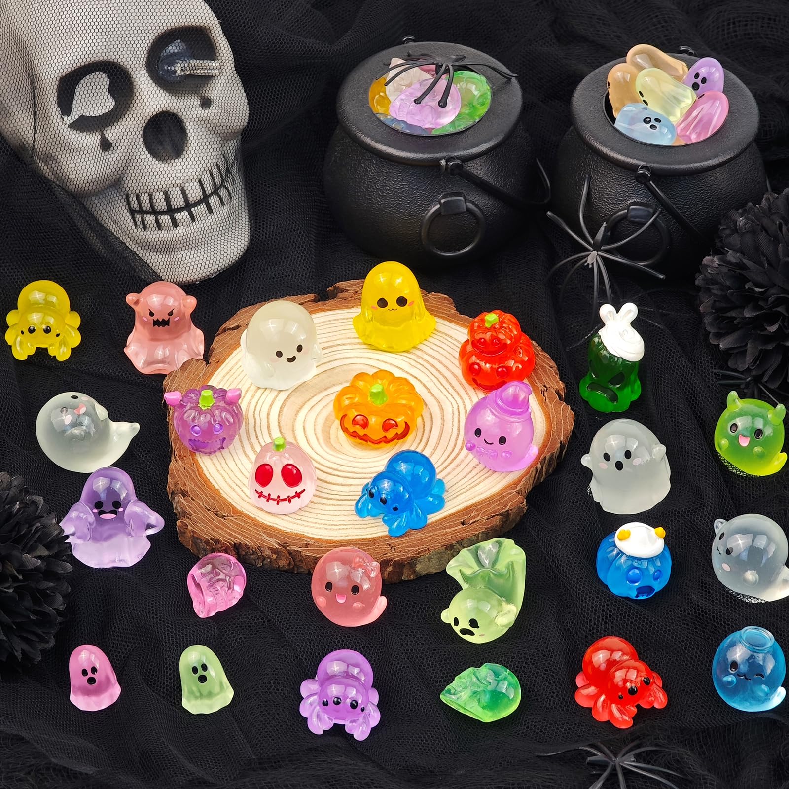 Feivando Halloween figures in an aquarium setting