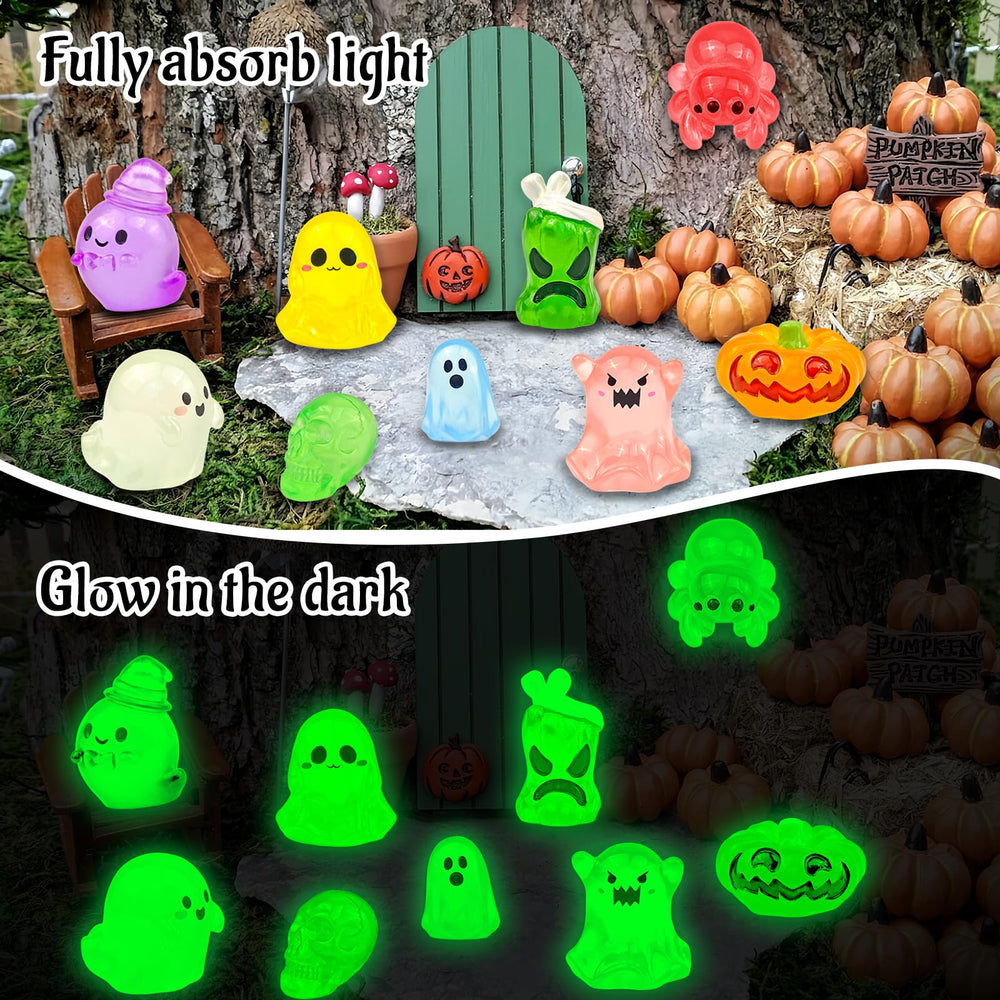 Feivando Halloween mini figures glowing in the dark