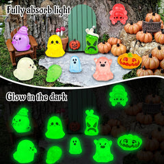 Feivando Halloween mini figures glowing in the dark