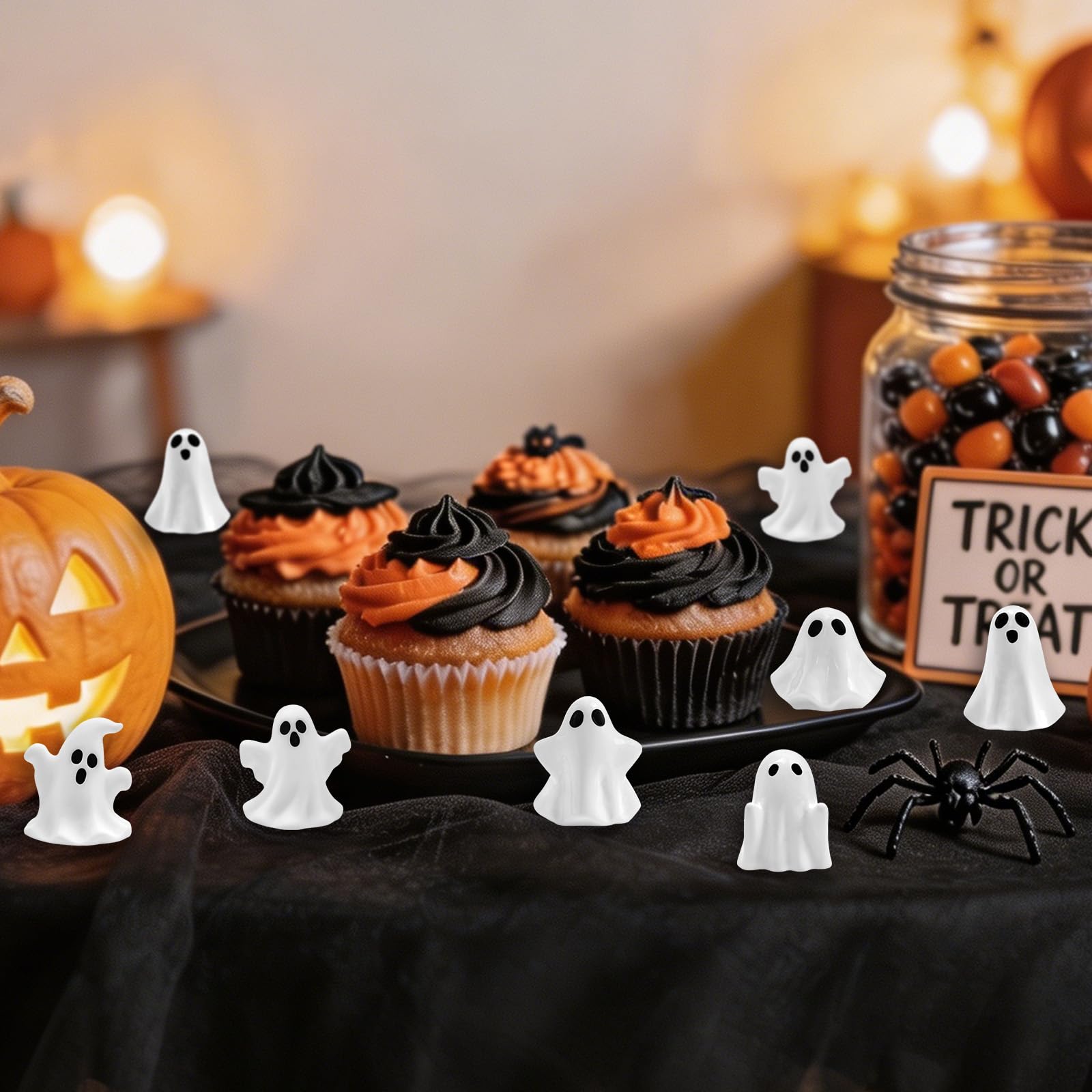 Feivando mini ghost figurines in a creative craft project