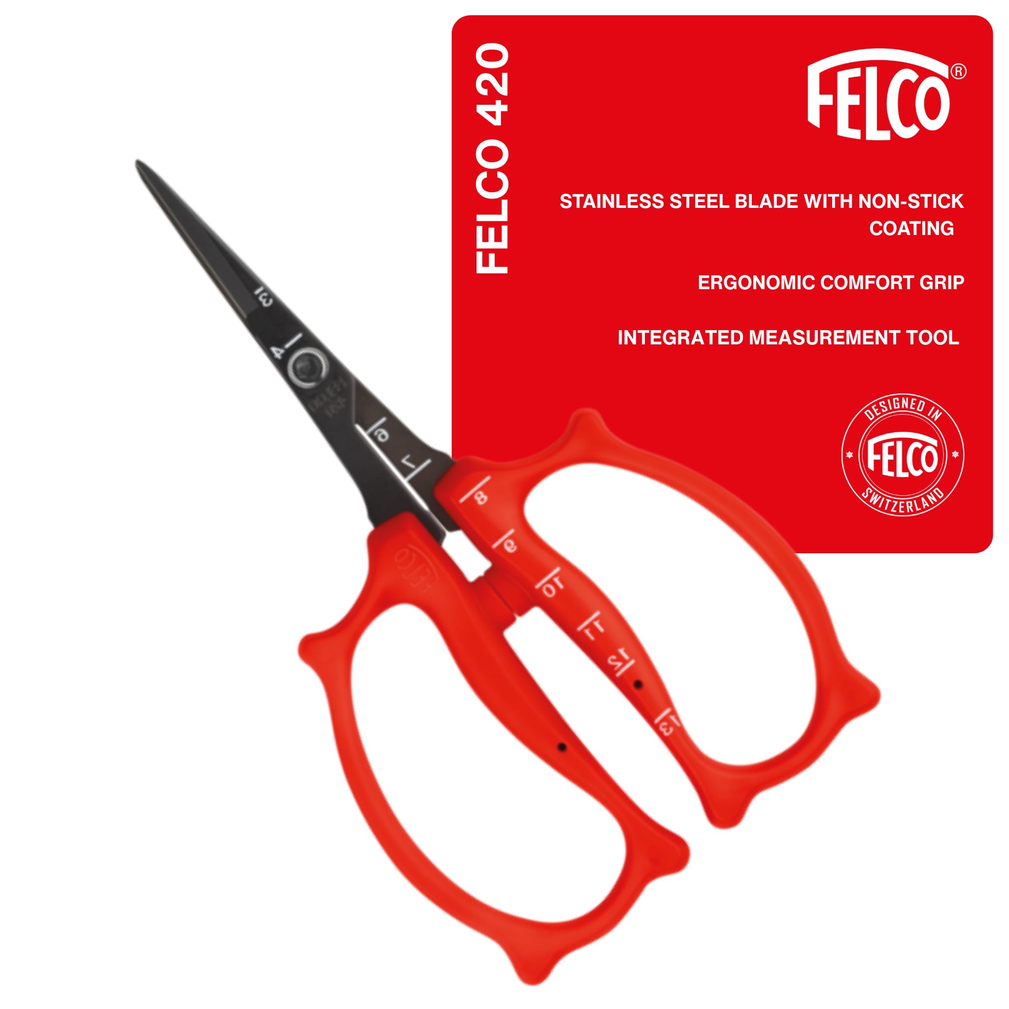 FELCO 420 Trimming Scissors front view with fine tip