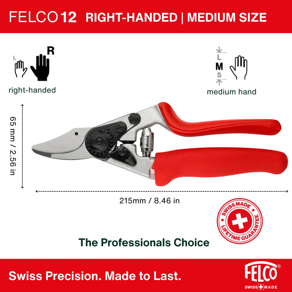 FELCO F-12 Pruning Shears showing forged aluminium handle