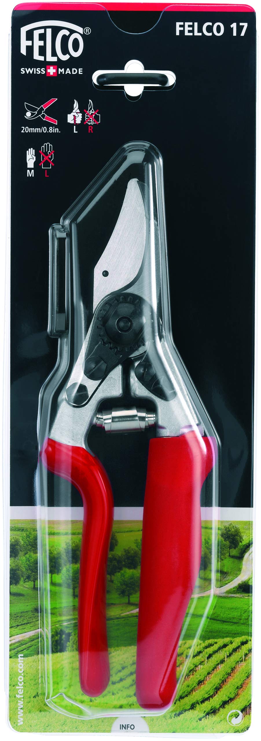 FELCO F17 pruning shears showcasing carbon steel blades