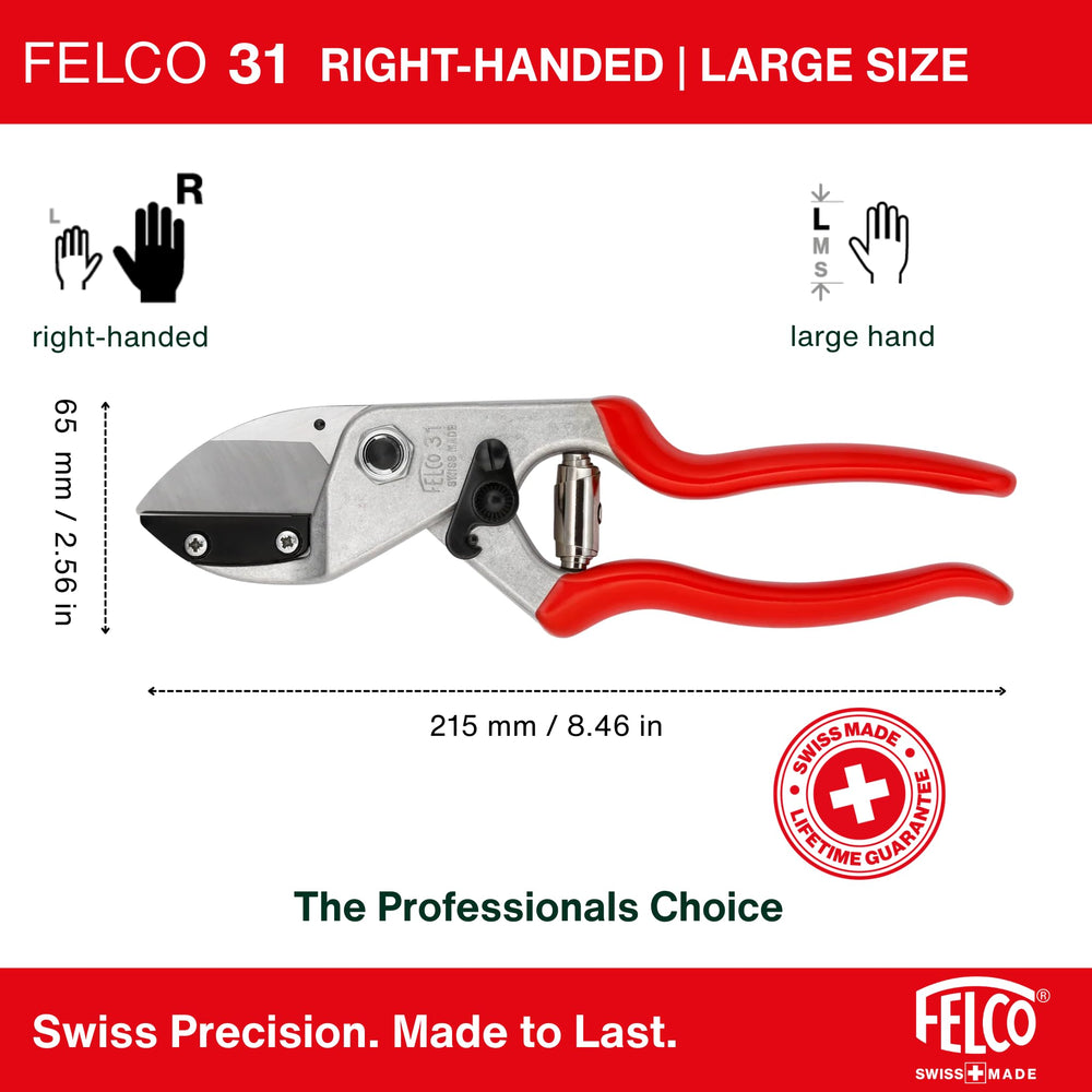 FELCO F31 shears with rubberized grip for comfort