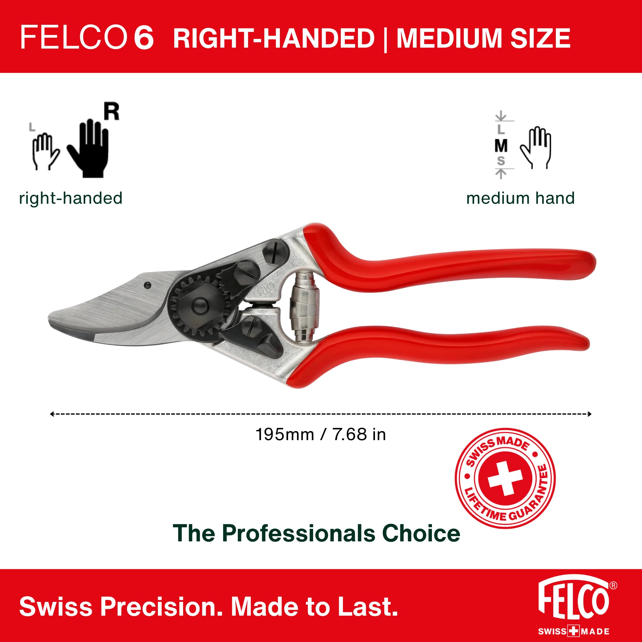 FELCO F6 Pruning Shears close-up of the bypass blade
