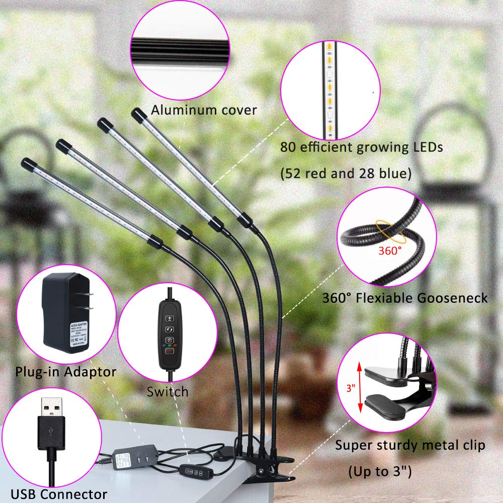 Felibeaco LED Grow Light showing full spectrum LEDs