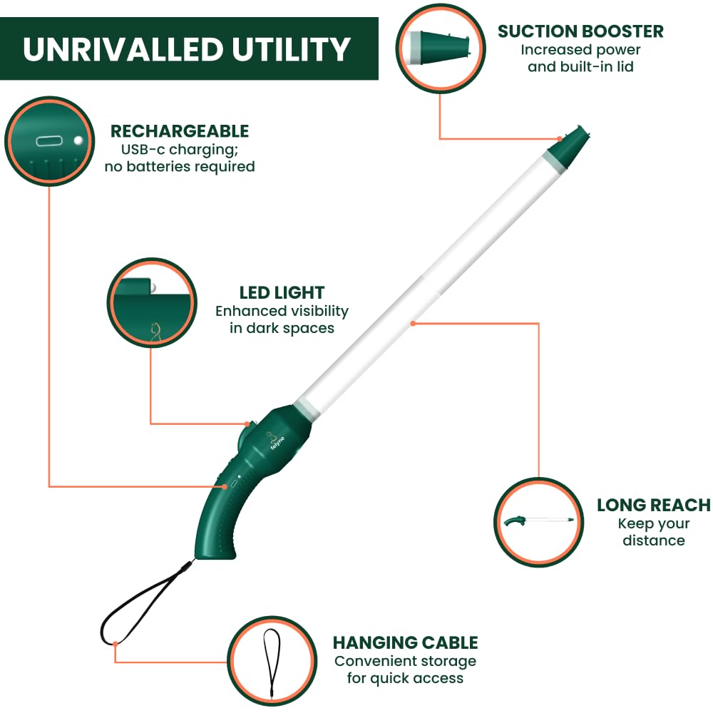 Felyne Bug Catcher Vacuum showing built-in flashlight