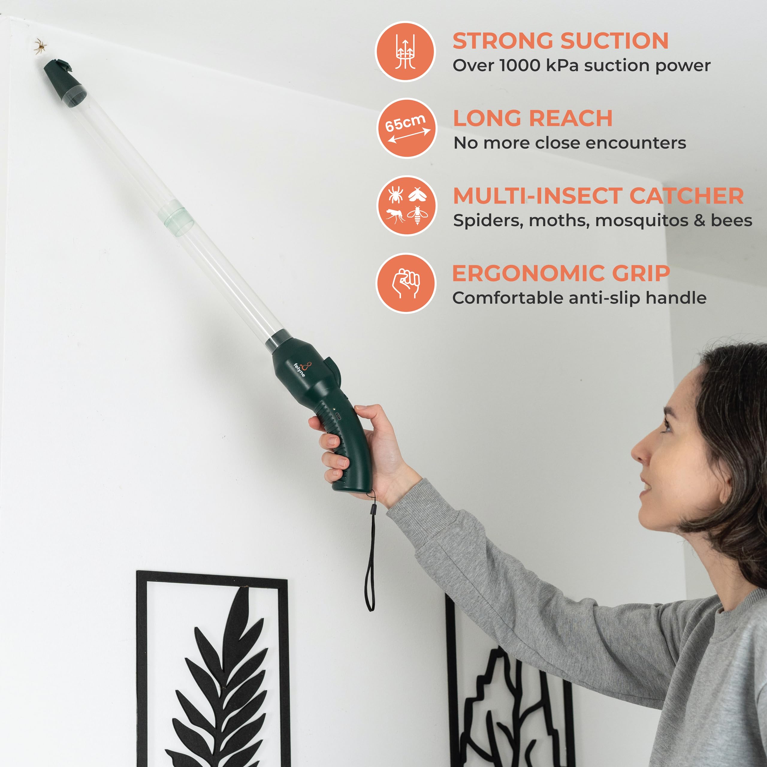 Felyne Bug Catcher Vacuum with USB-C charging port