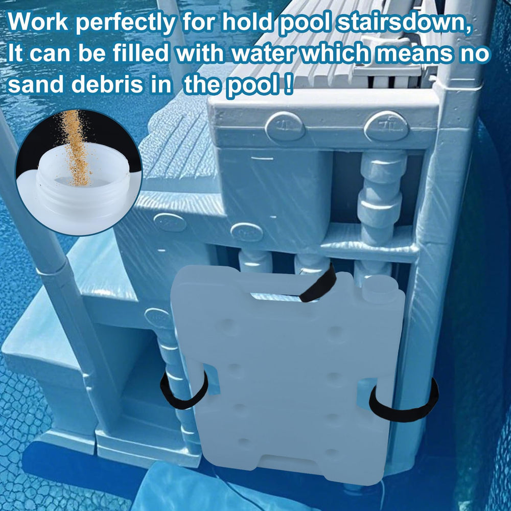 Feoang weights for pool ladder in storage