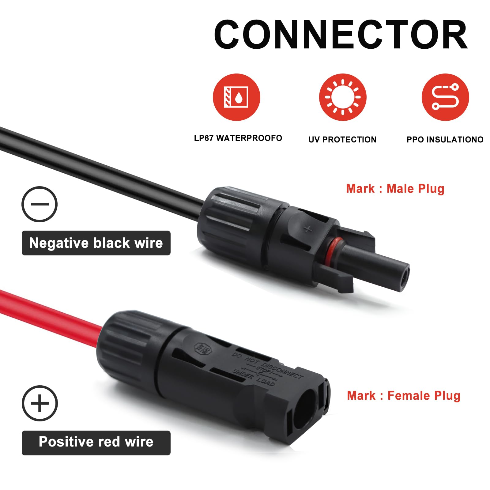 Feotech 30FT Solar Extension Cable in outdoor setting