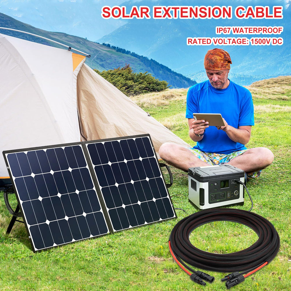Feotech Twin Wire Solar Extension Cable on a sunny day