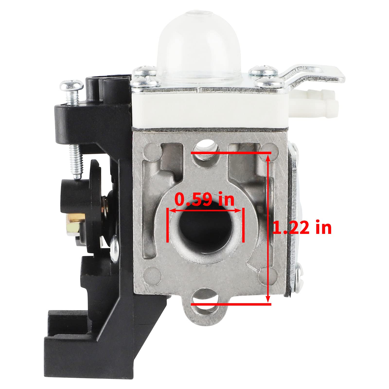 Ferilter SRM 225 carburetor side view with mounting gaskets