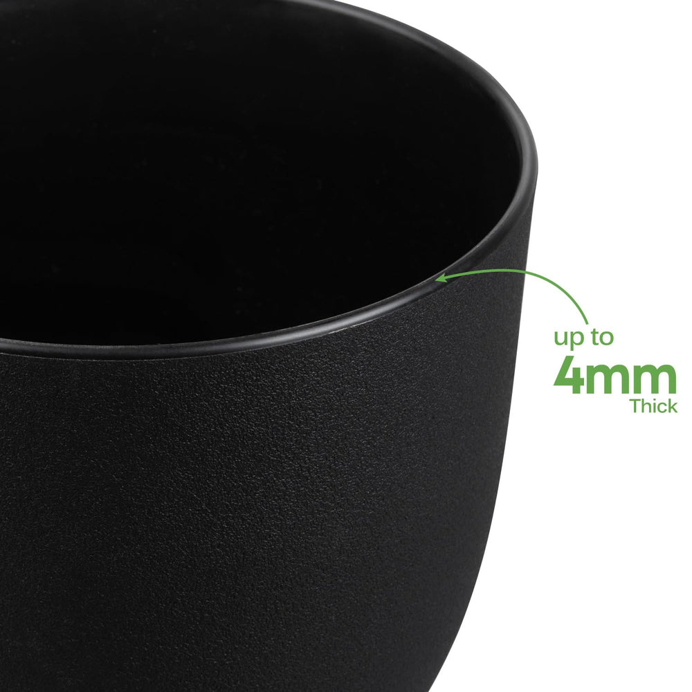Ferlypote 8 Inch Black Plant Pot set of 4