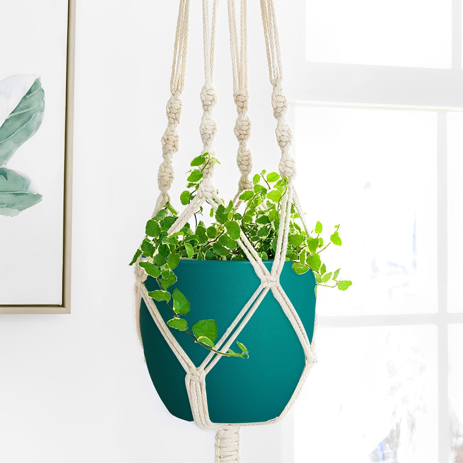 Ferlypote 8 Inch Blue Plant Pot outdoor setting