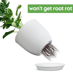Ferlypote plant pot with mesh drainage holes close-up