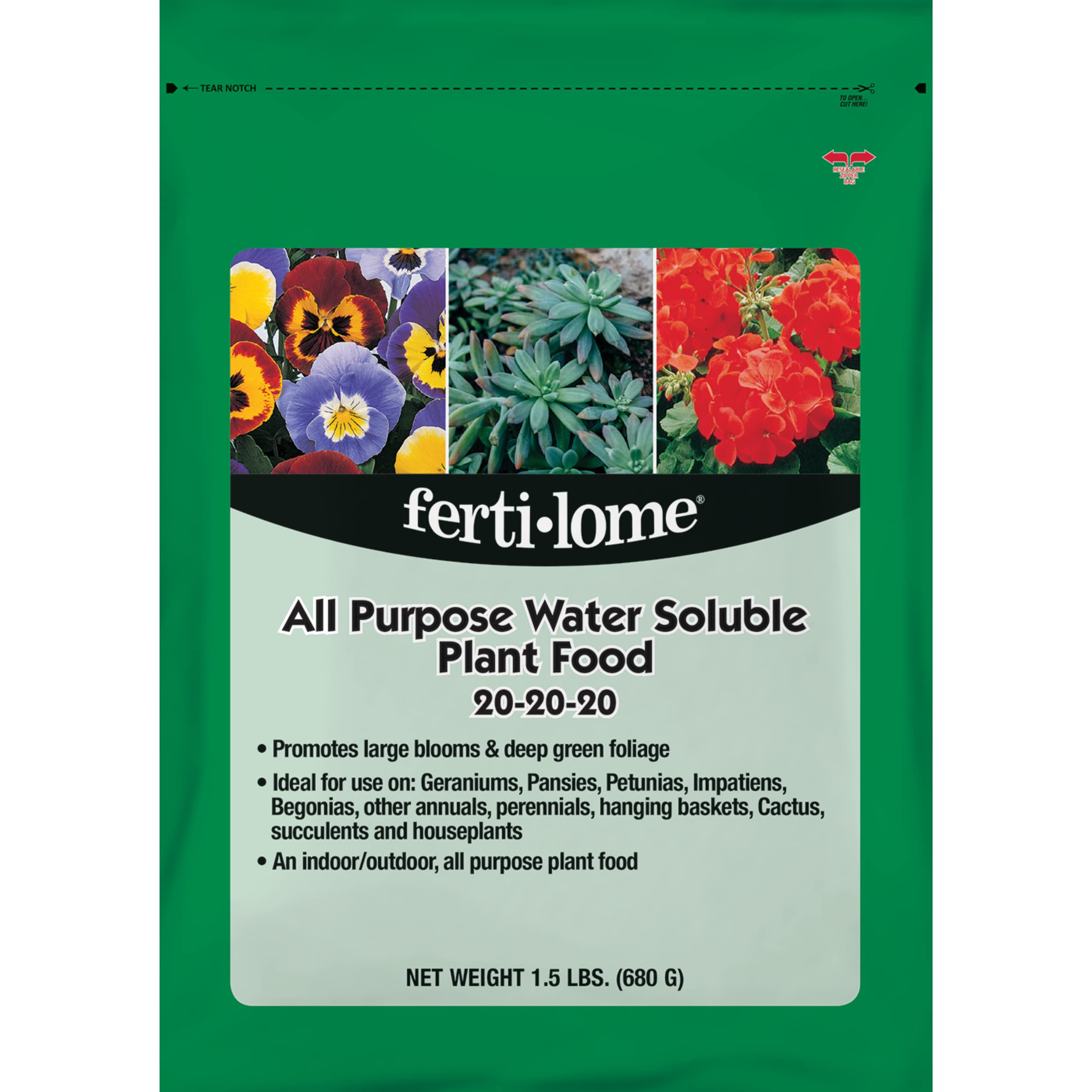 ferti-lome All Purpose Plant Food 20-20-20 front view 1.5 lb