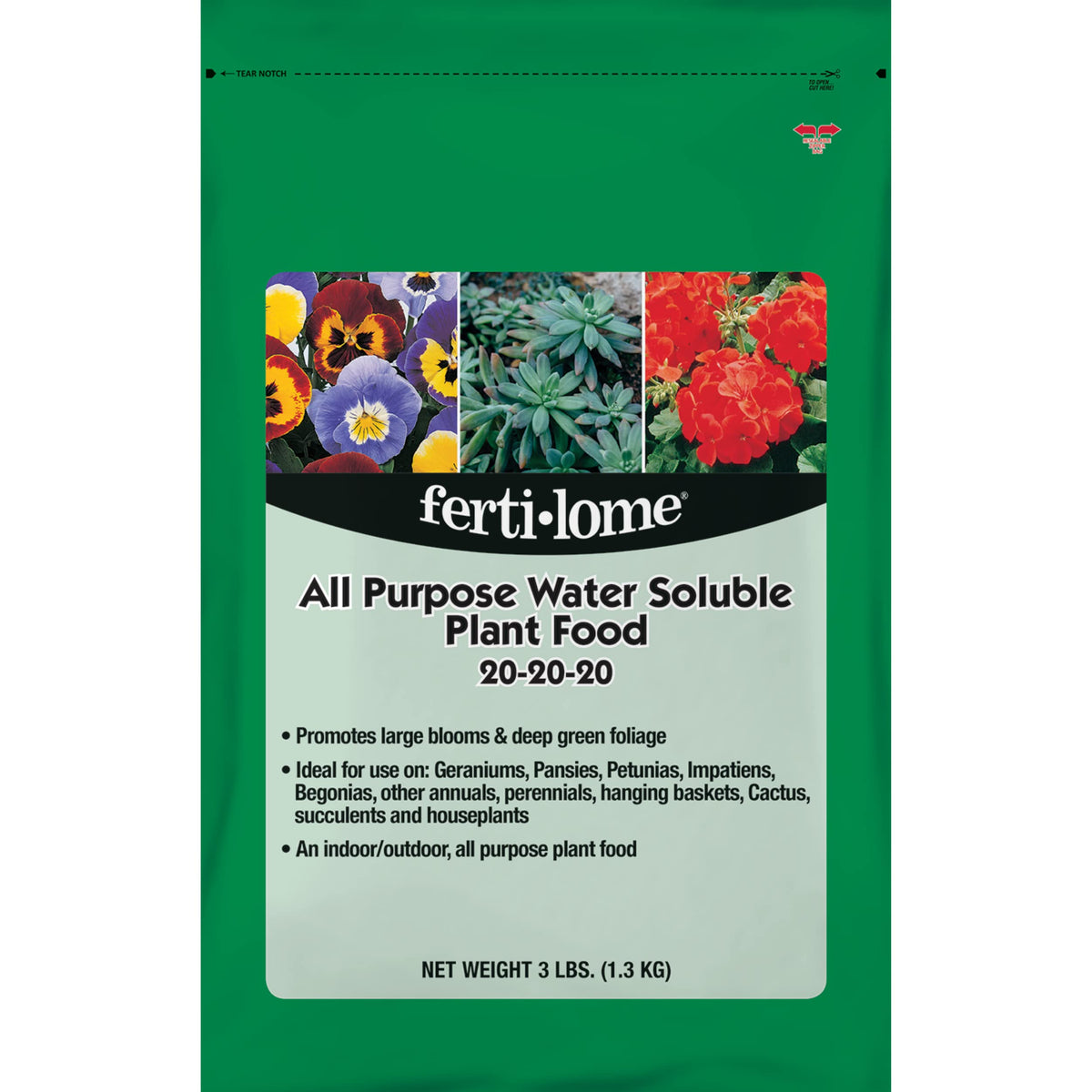 ferti-lome All Purpose Water Soluble Plant Food 20-20-20 3 lb front view