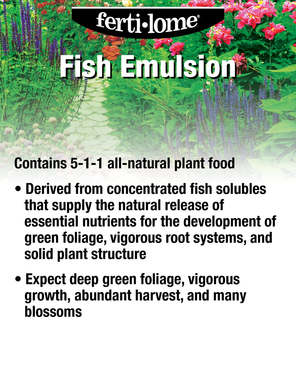 ferti-lome Fish Emulsion Fertilizer instructions label close-up