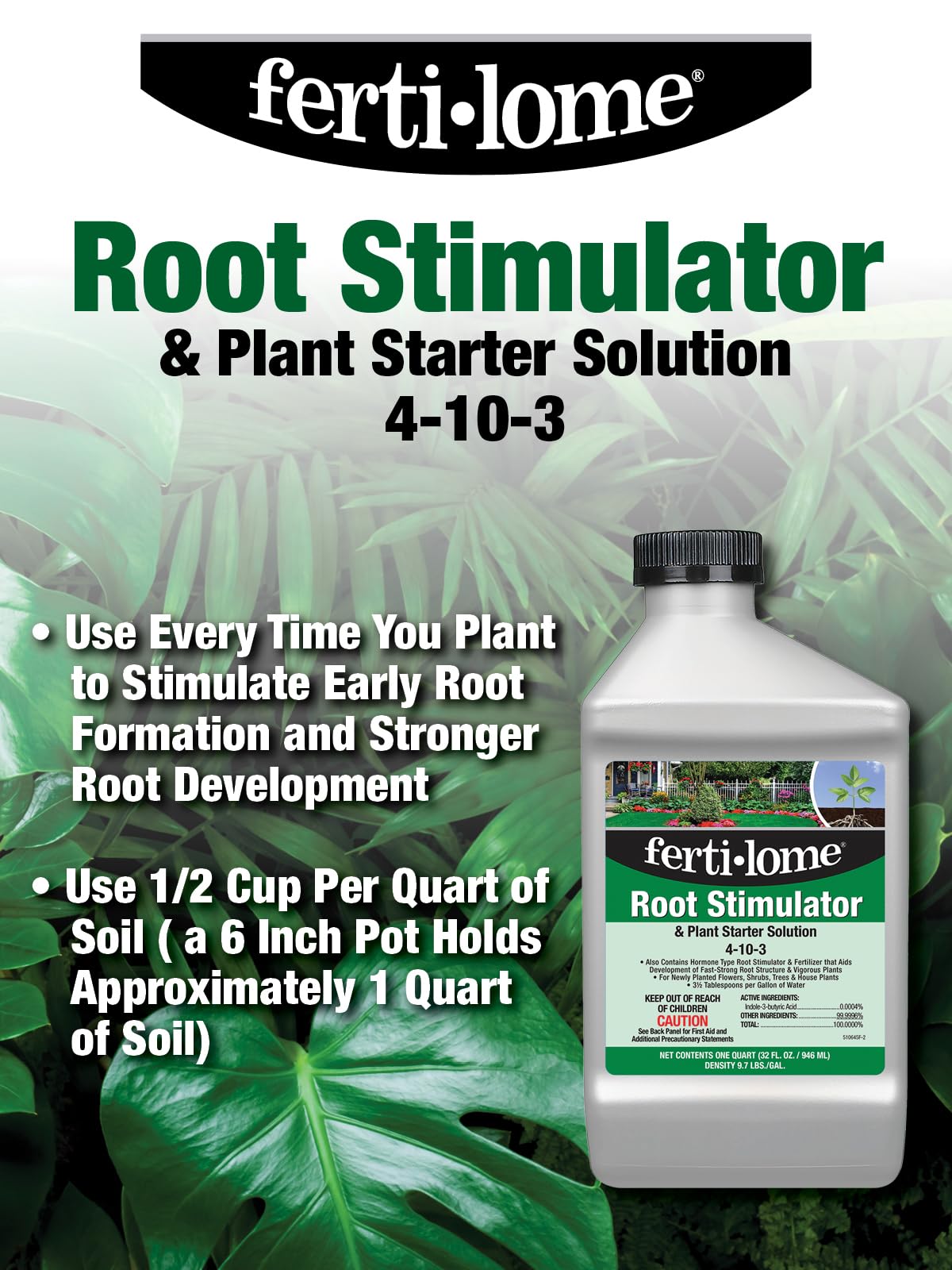 ferti-lome Root Stimulator 4-10-3 fertilizer side view showing label