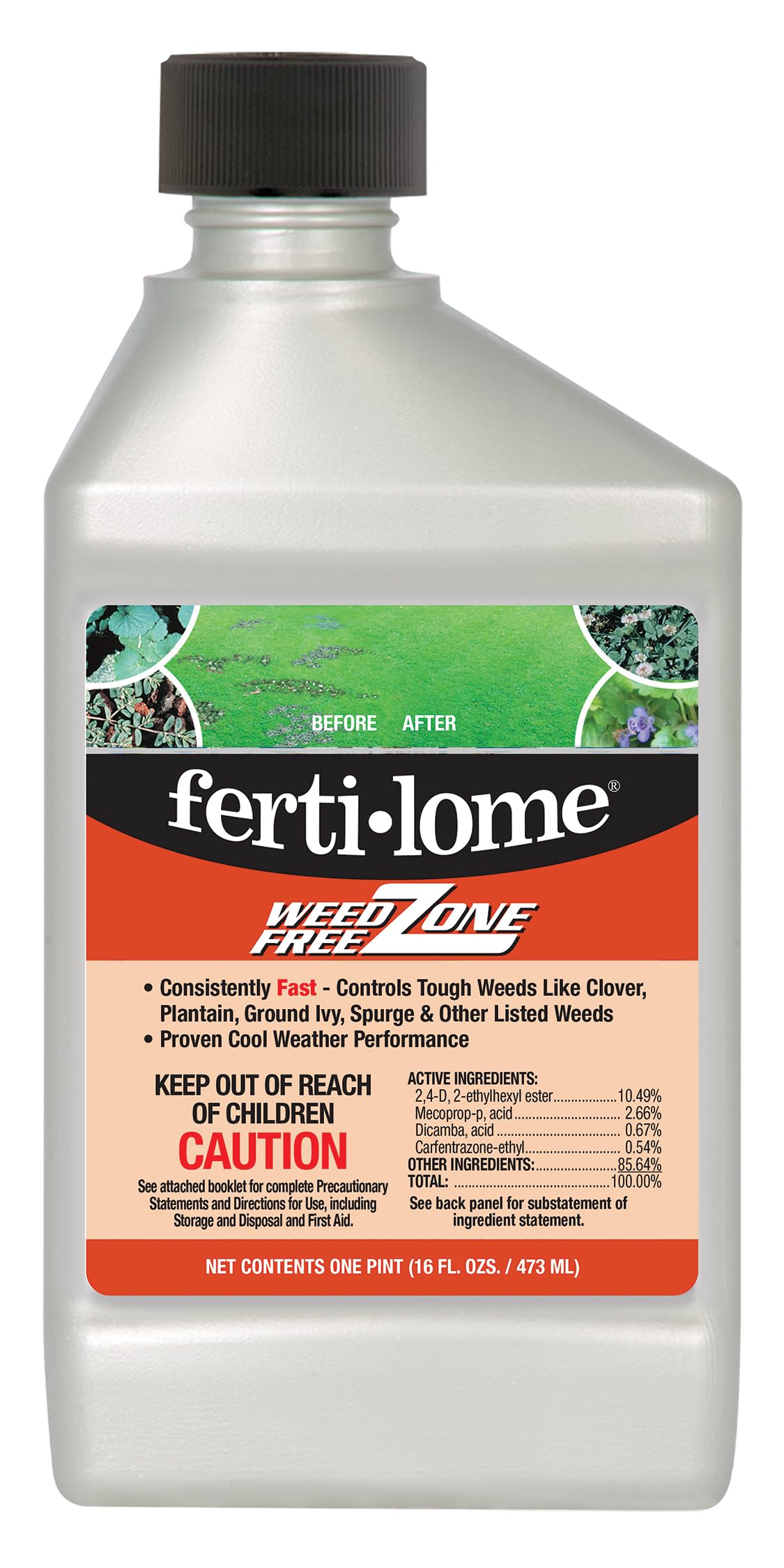ferti-lome Weed Free Zone Broadleaf Weed Killer Concentrate 16 oz front view