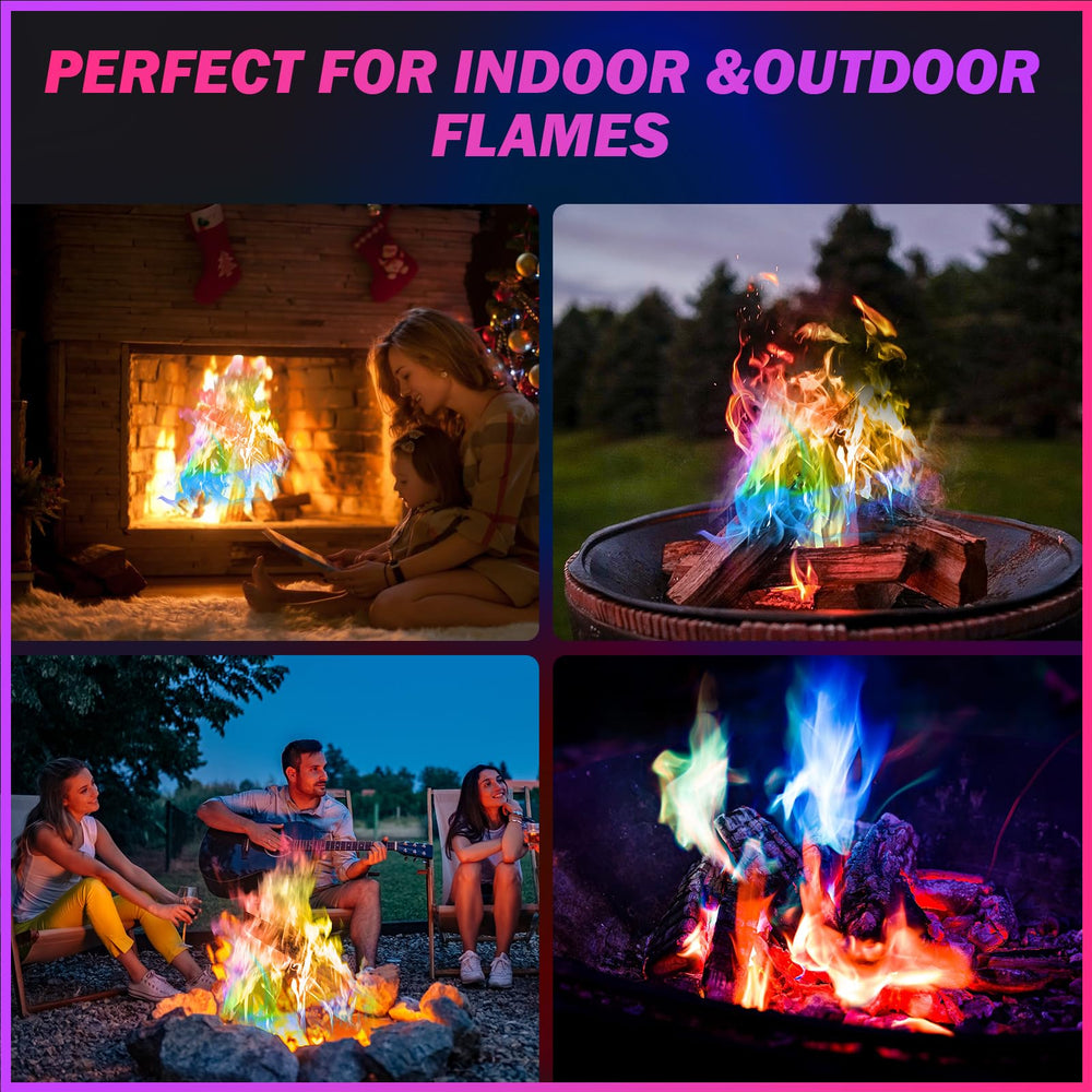 FESTIVALCOS Color Fire Packets at a campfire