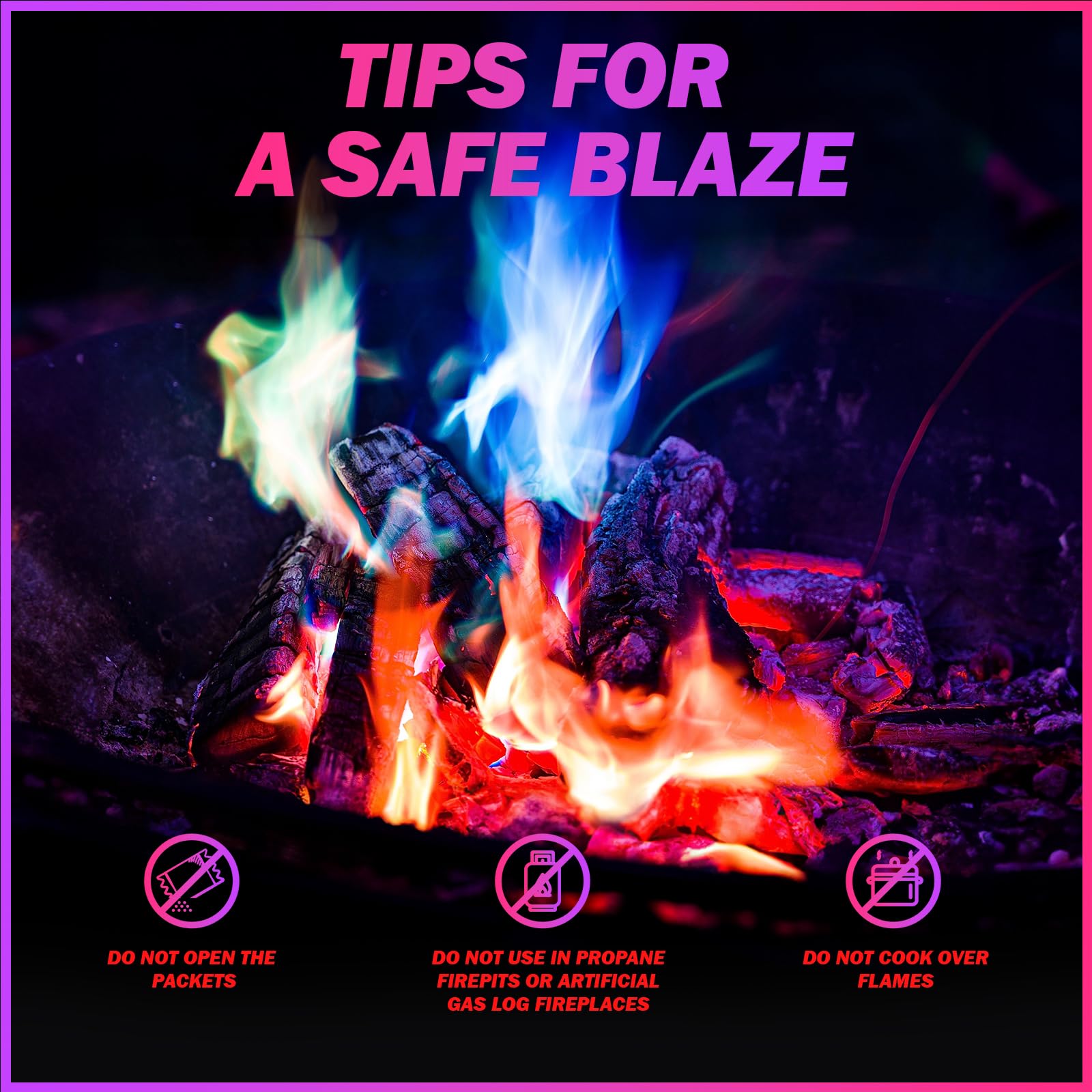 FESTIVALCOS Color Fire Packets displayed outdoors