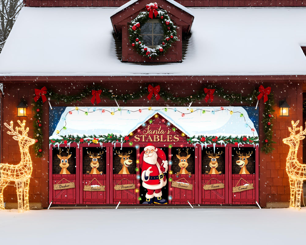 Festive scene created by HunnmingRe garage door cover