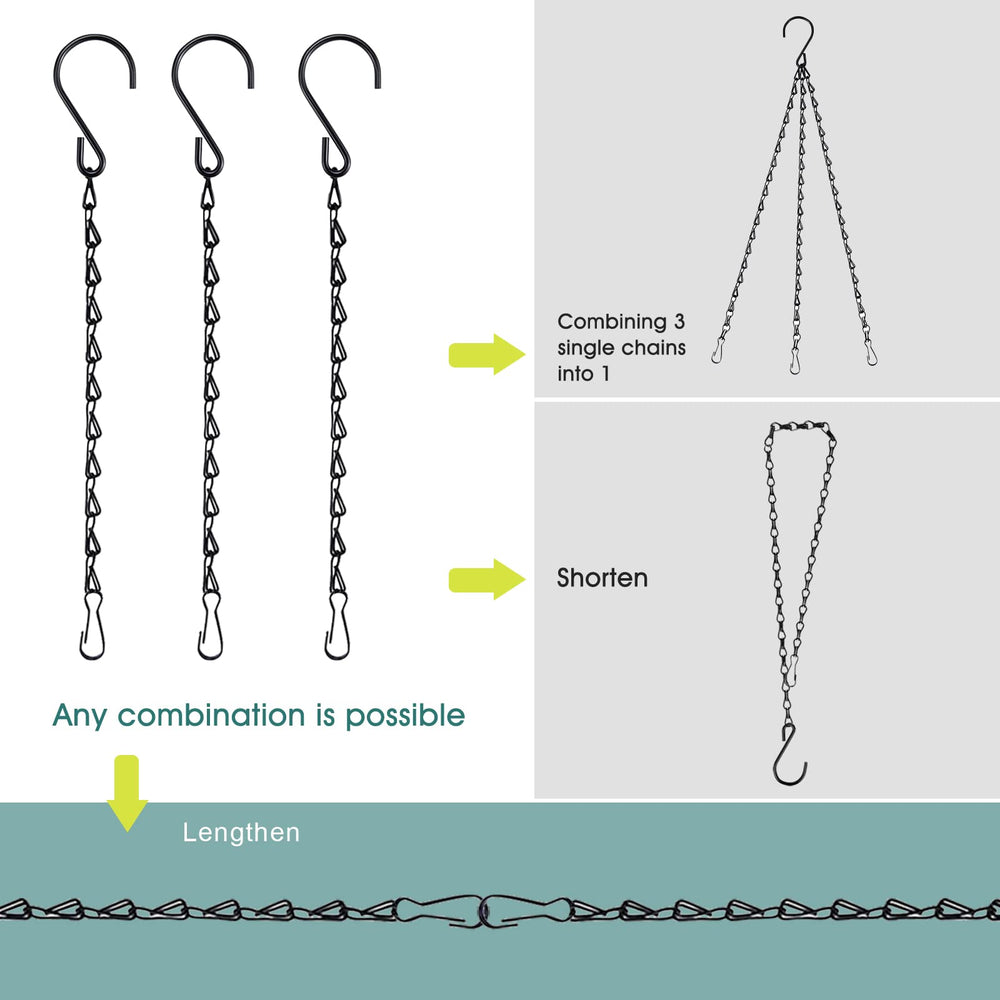 Fetanten 10 Inch black chain with adjustable length