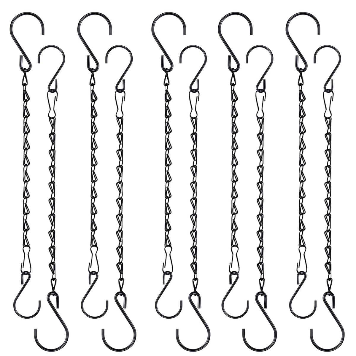 Fetanten 10 Inch black hanging chains with S hooks and clips