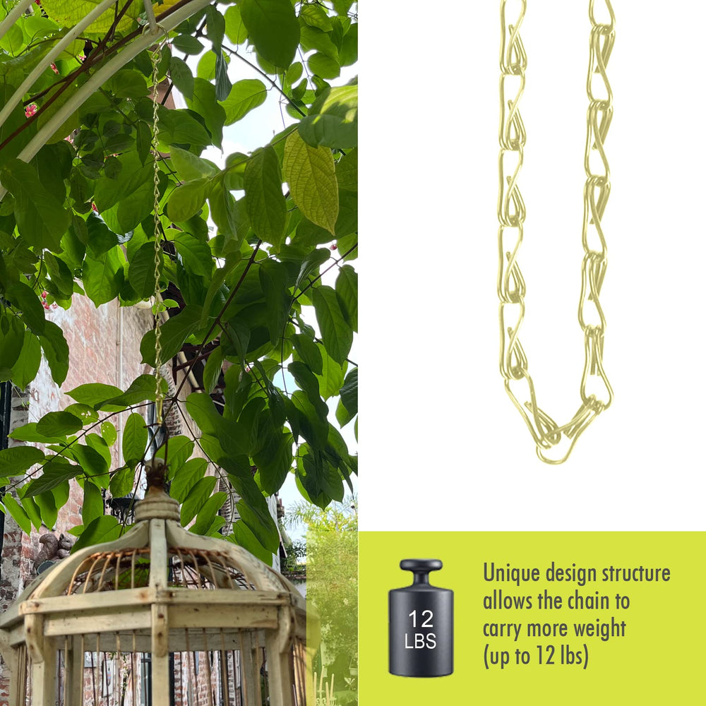 Fetanten Gold Hanging Chain showing adjustable clips