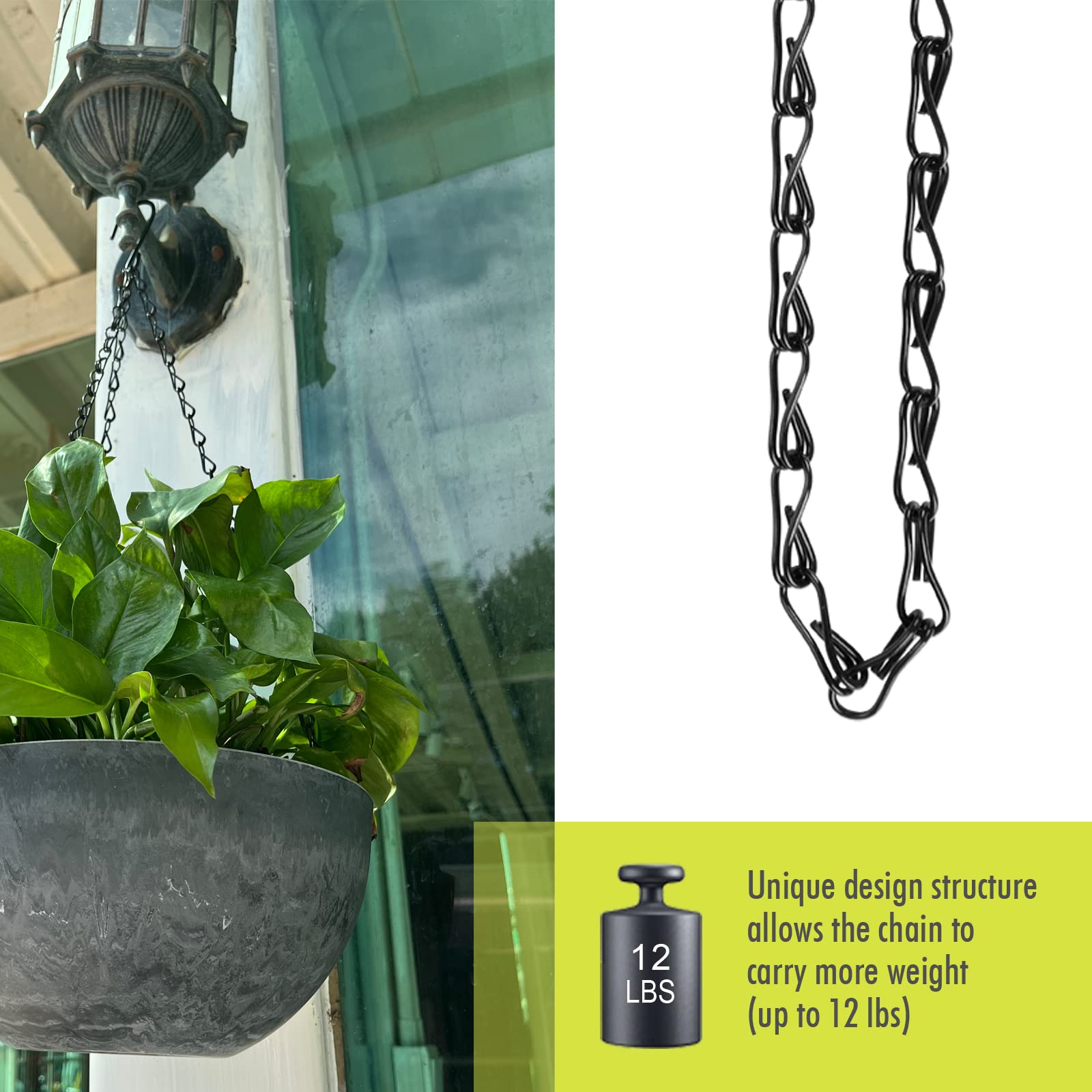 Fetanten hanging chains displayed with bird feeders