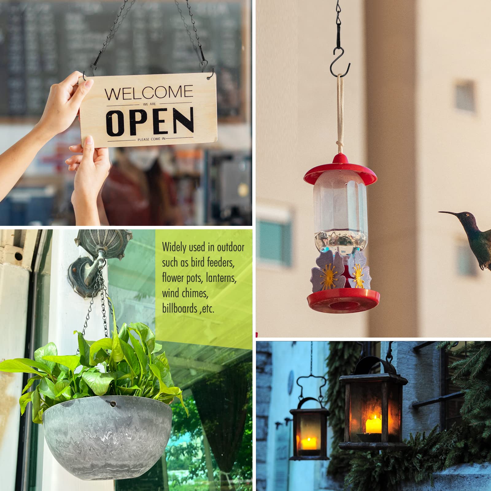 Fetanten hanging chains holding flower pots outdoors