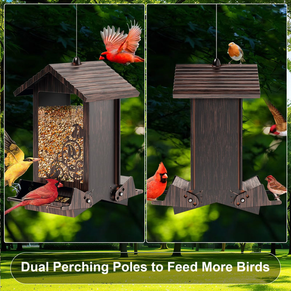 FETUSI Squirrel Proof Bird Feeder, showcasing the metal construction