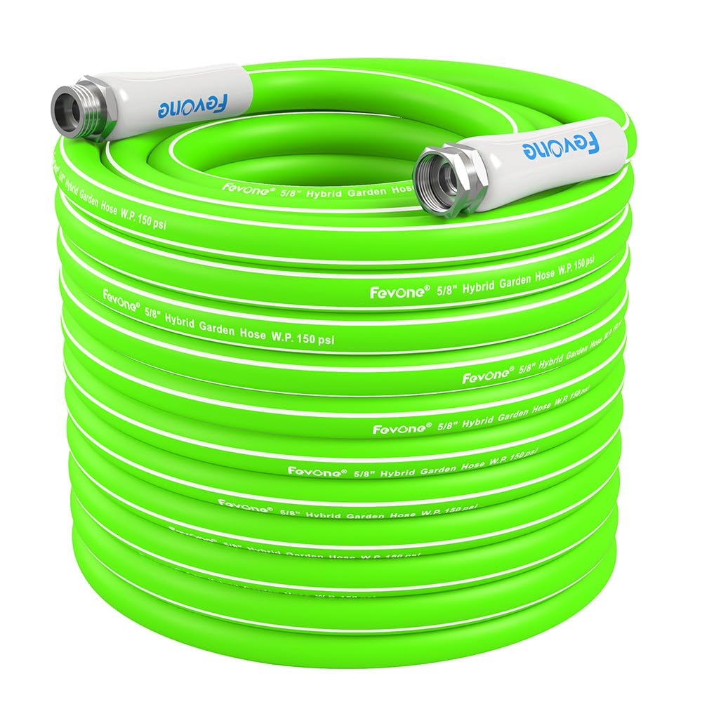 FEVONE 25 ft Hybrid Polymer Garden Hose front view