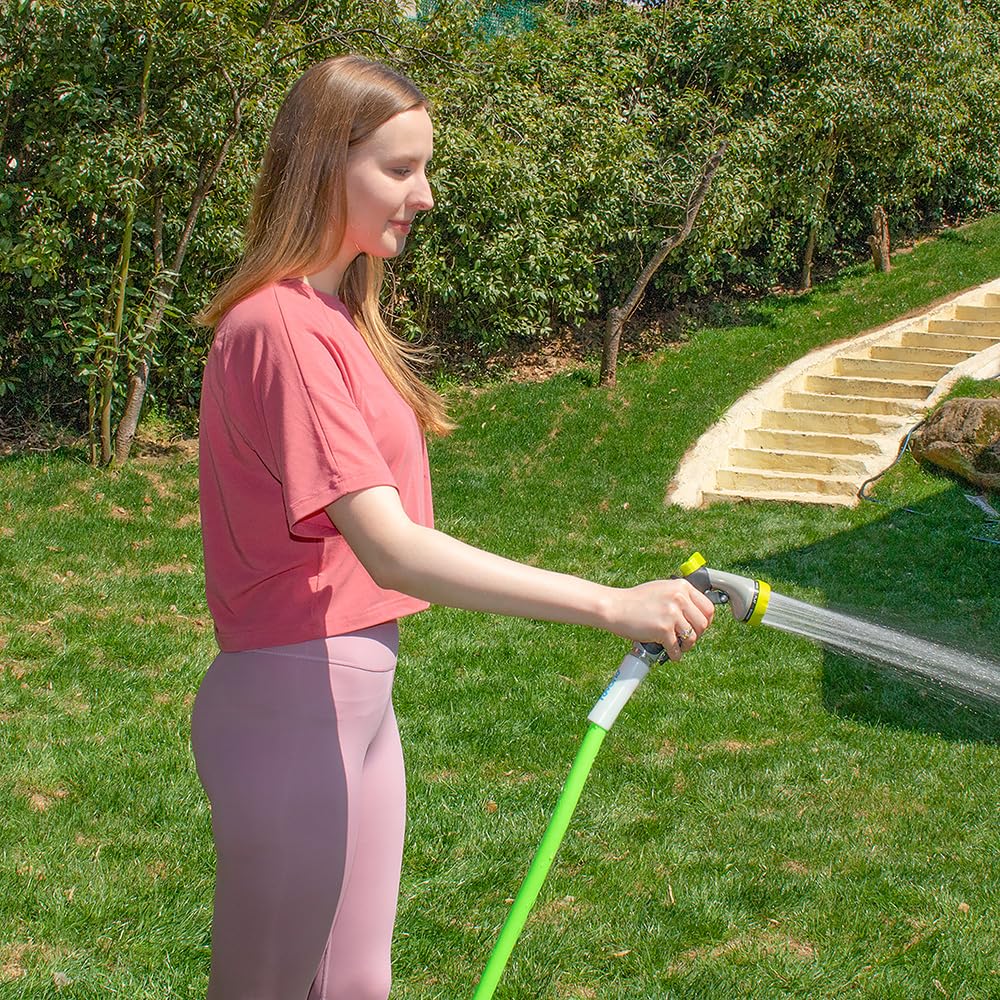 FEVONE 25 ft Hybrid Polymer Garden Hose with aluminum fittings
