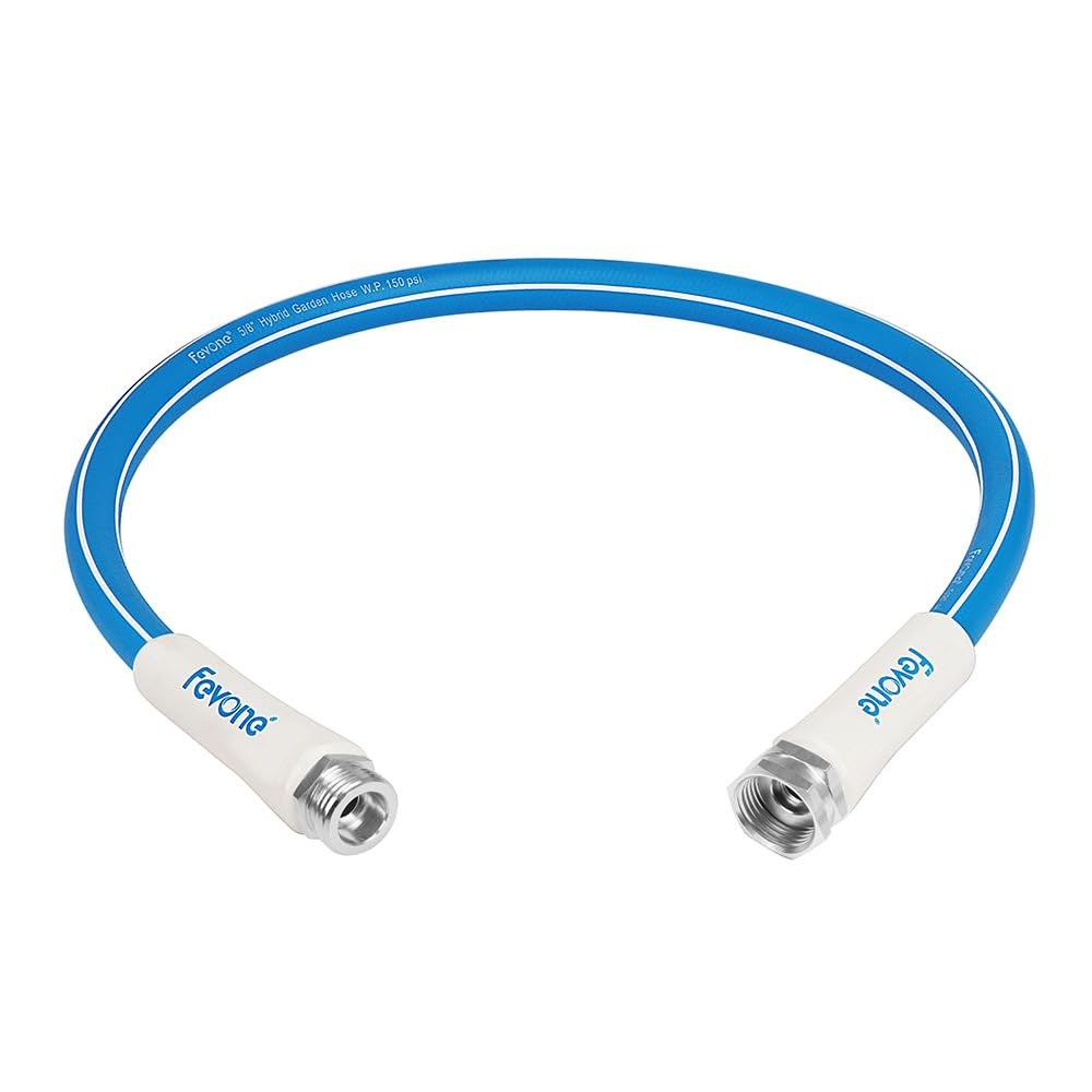 FEVONE 3 ft Lead-in Garden Hose front view, blue colour