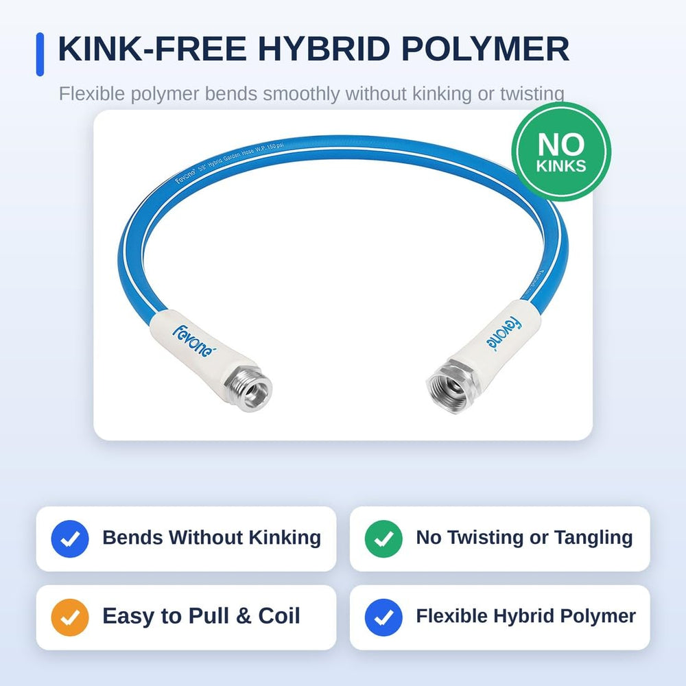 FEVONE 3 ft Lead-in Garden Hose on a hose reel