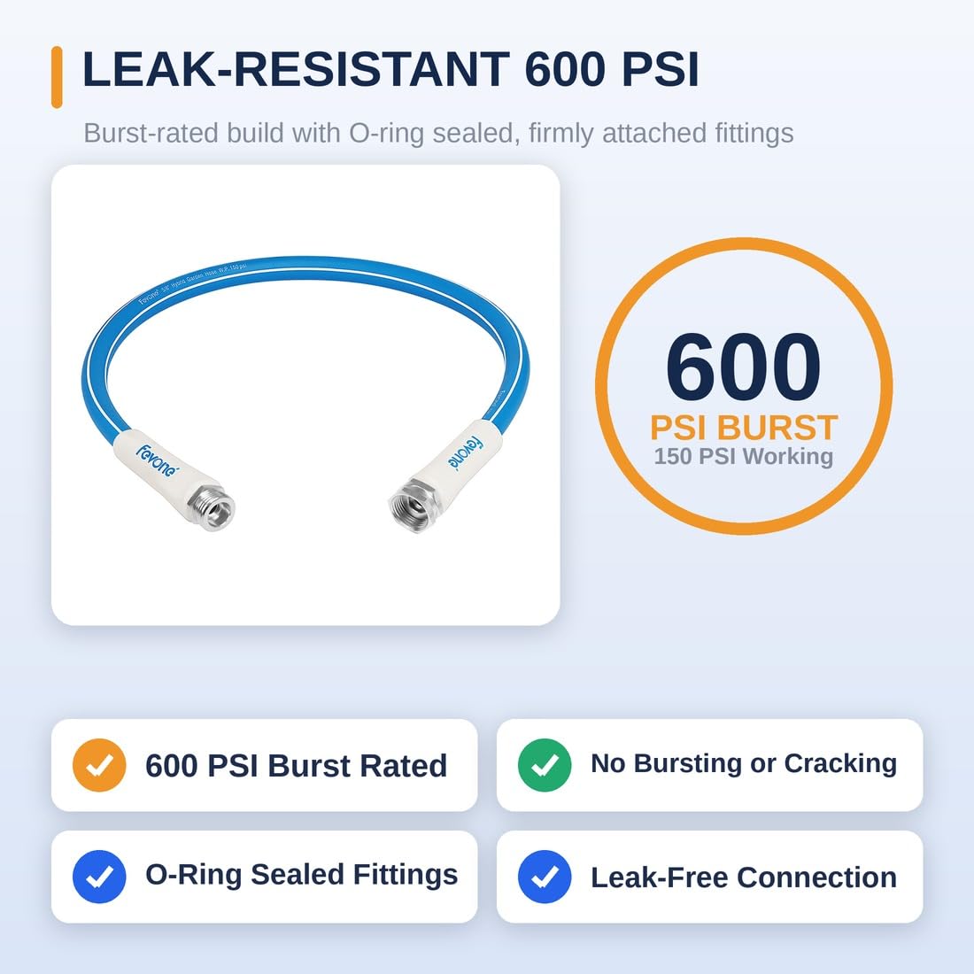 FEVONE 3 ft Lead-in Garden Hose with outdoor spigot connection