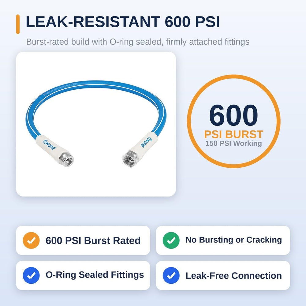 FEVONE 3 ft Lead-in Garden Hose with outdoor spigot connection