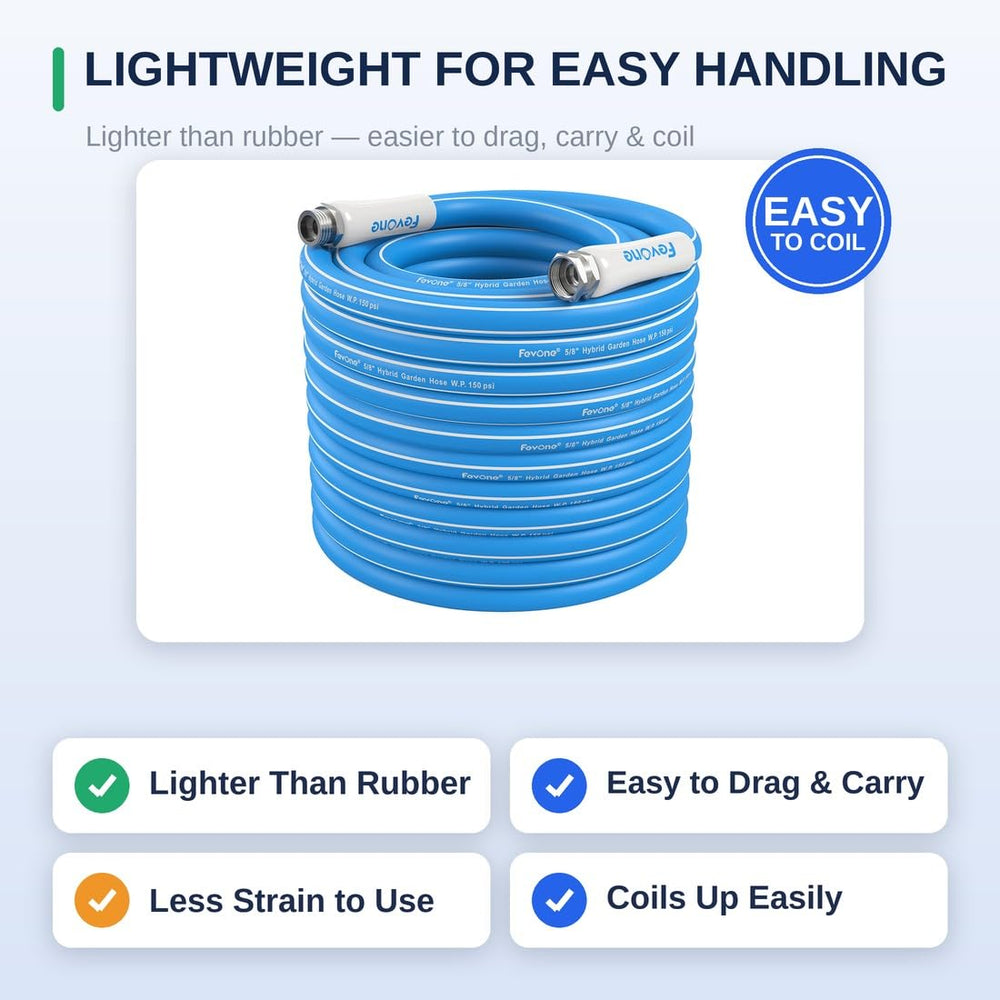 FEVONE garden hose displayed with pet bowl and RV