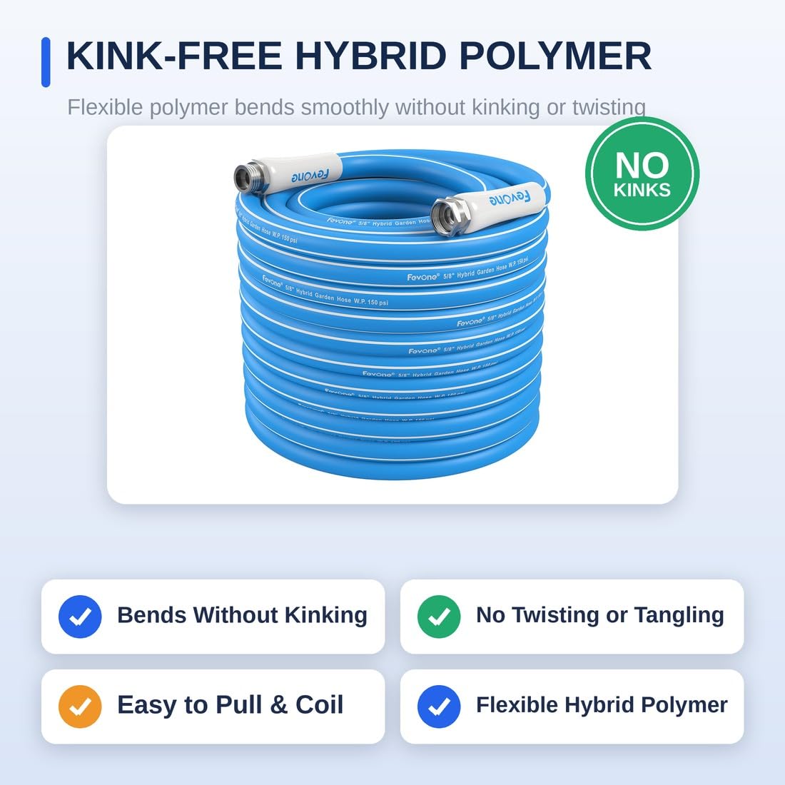 FEVONE garden hose with aluminum fittings