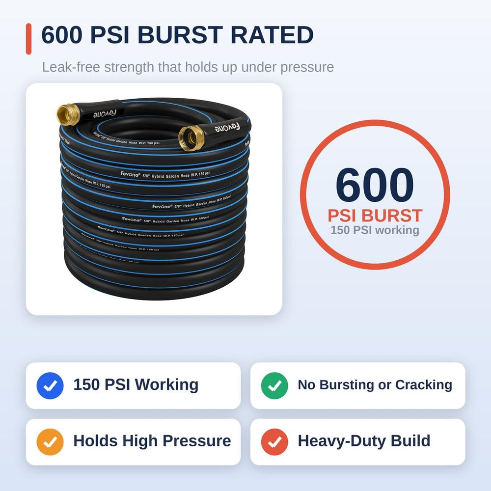FEVONE garden hose with kink-free feature displayed