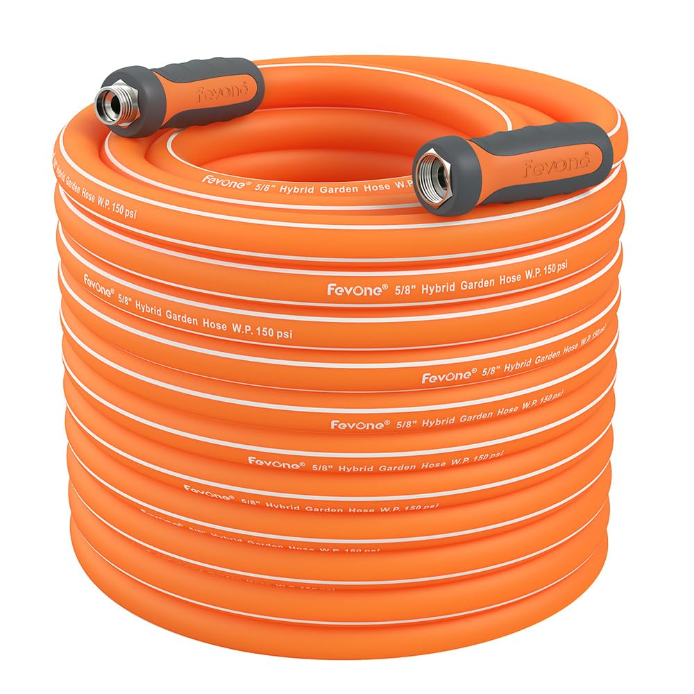 FEVONE Heavy Duty Garden Hose 35 ft in orange