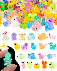 FEXIA 100 pcs luminous mini resin animals assorted designs