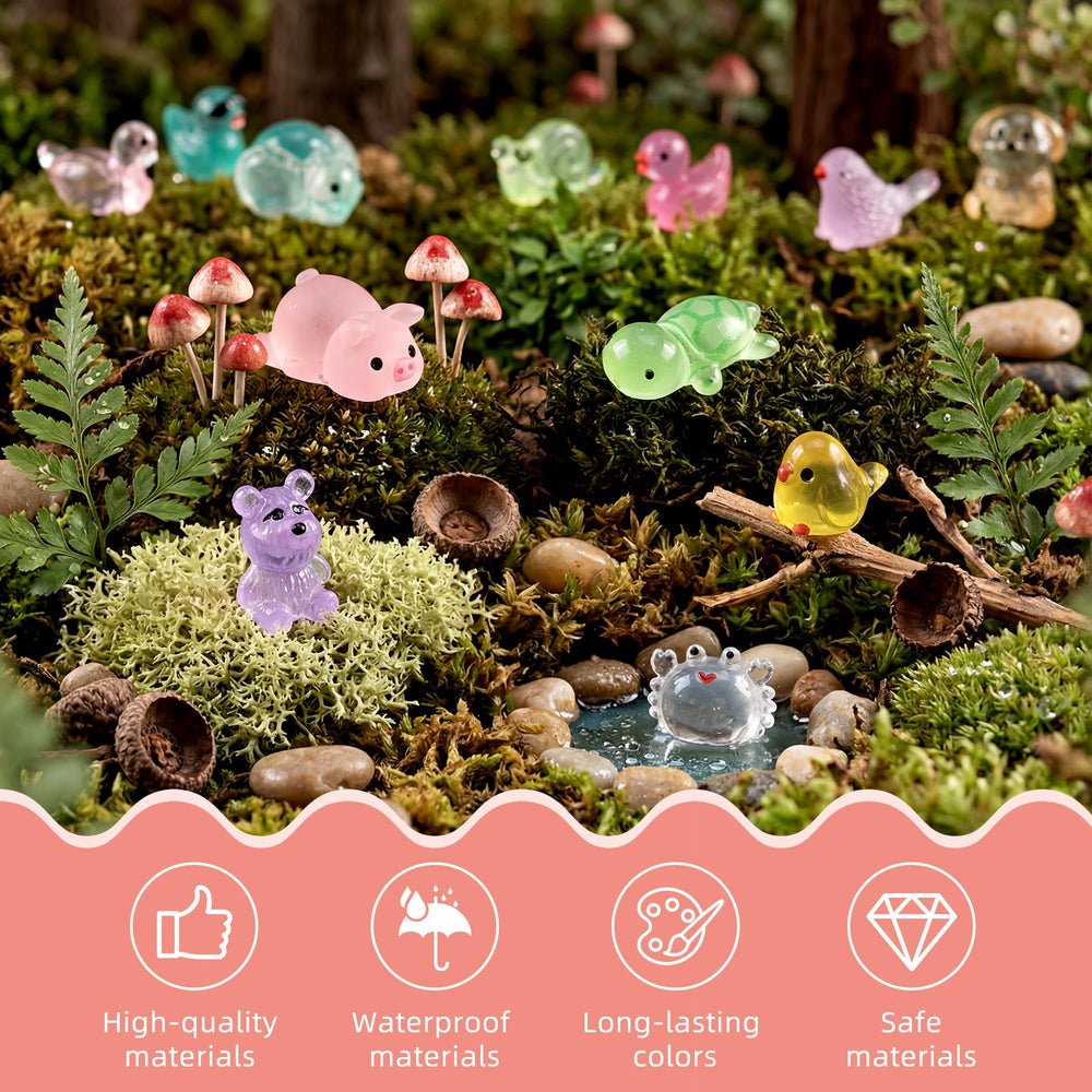 FEXIA 20 different mini resin animals in bright colours