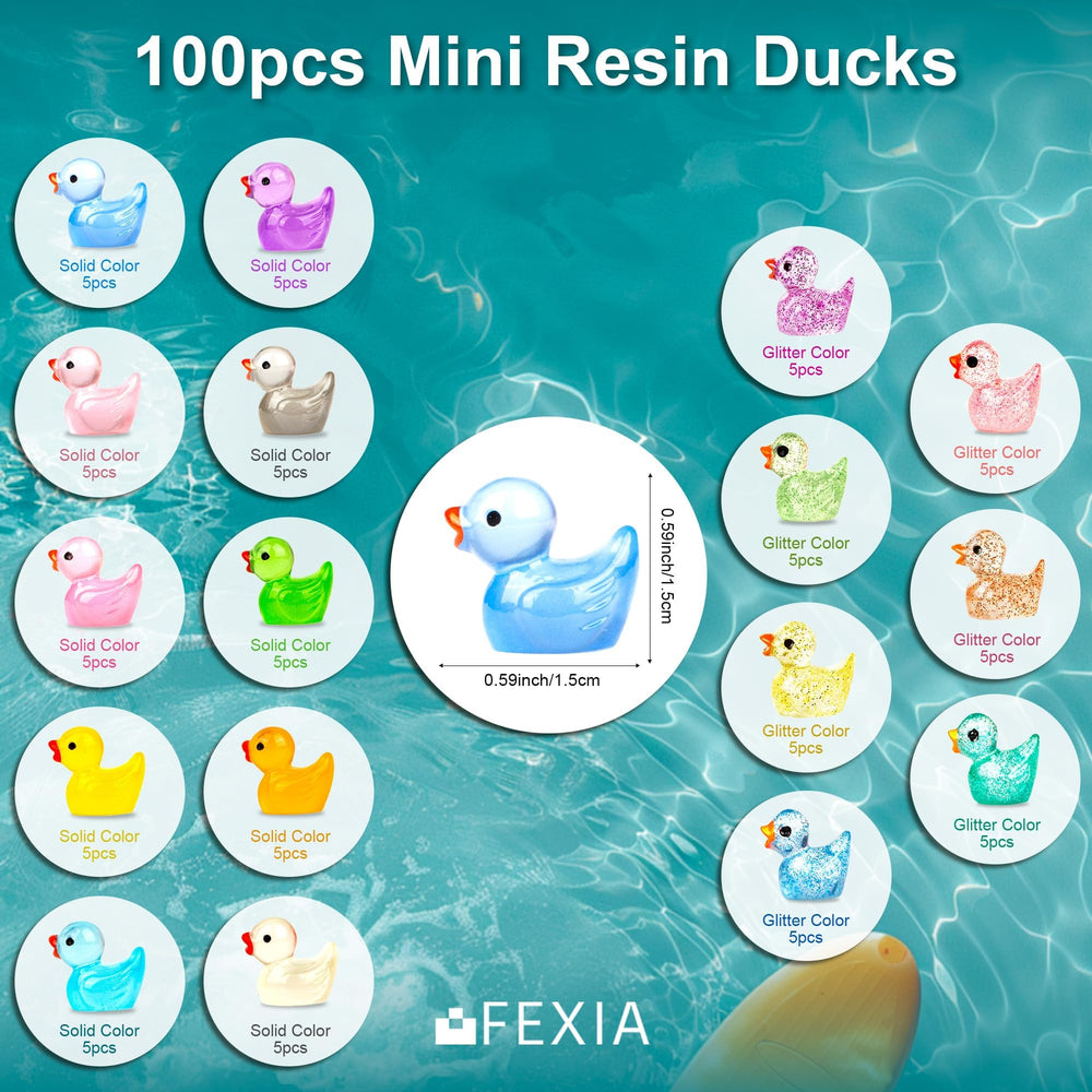 FEXIA glitter ducks with sparkles in outdoor setting